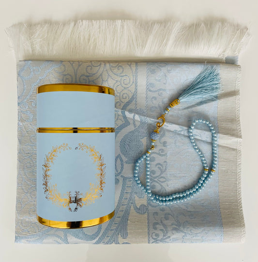 Blue - Prayer Mat and Tasbih Cylinder
