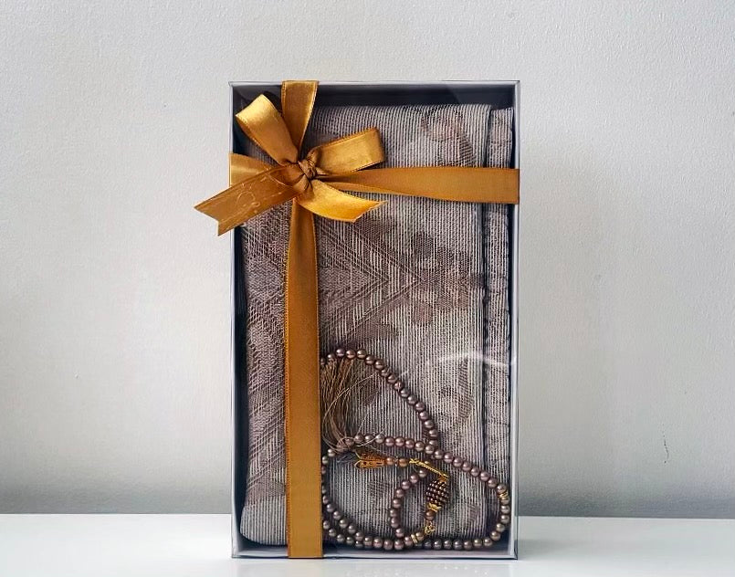 Gold - Prayer Mat and Tasbih Set
