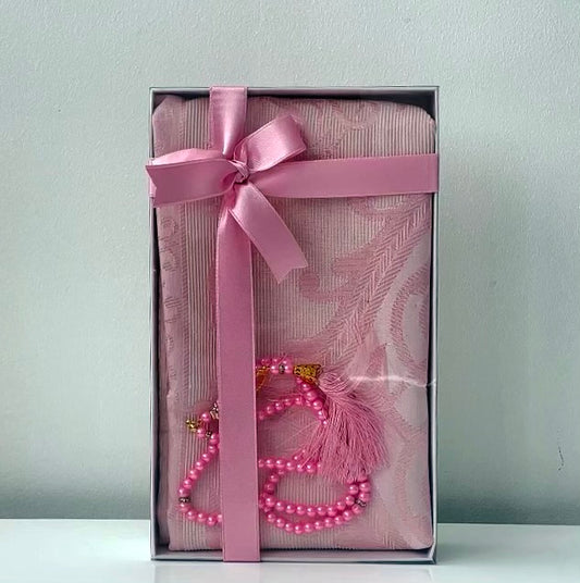 Pink - Prayer Mat and Tasbih Set