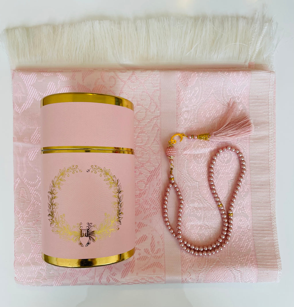 Pink - Prayer Mat and Tasbih Cylinder